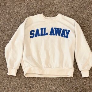 White Sweatshirt Sail Away